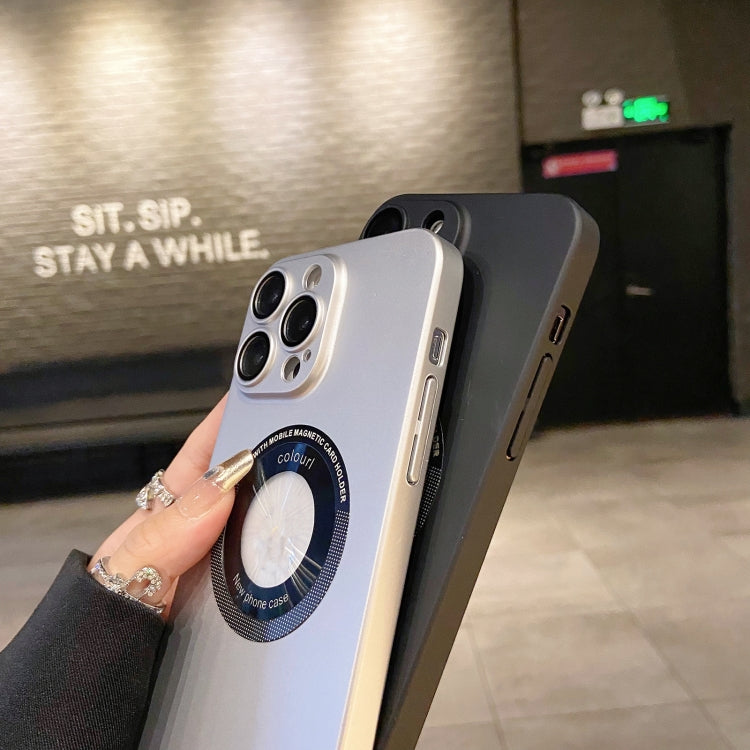 For iPhone 14 Electroplating Oil Injection Magsafe Magnetic PC Phone Case(Silver) by buy2fix