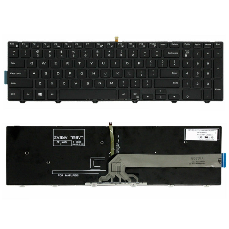 Backlight Laptop Keyboard For Dell 15-9550 / 15-3000 / 15-5542(White Word) by buy2fix