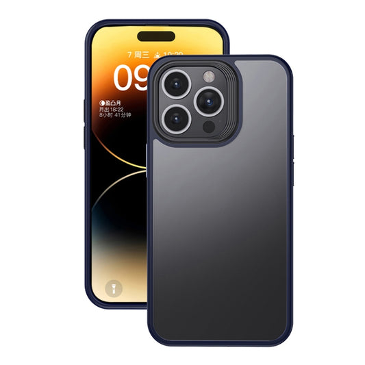 For iPhone 15 Pro Max Shield Frosted Skin Feel Phone Case(Blue) - iPhone 15 Pro Max Cases by buy2fix | Online Shopping UK | buy2fix