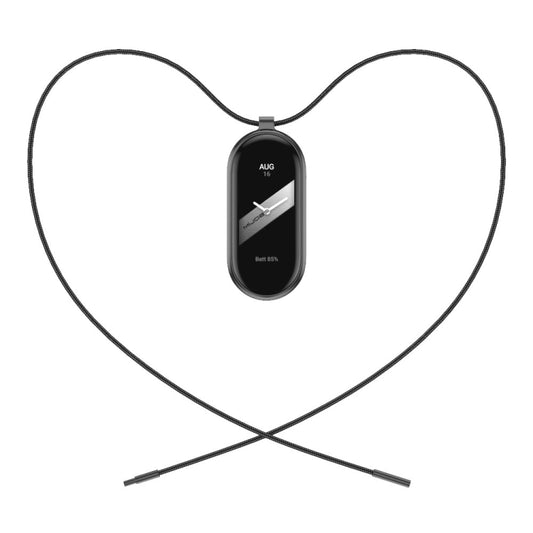 For Xiaomi Smart Band 10 / 9 / 8 Mijobs Stainless Steel Buckle Wax Rope Necklace(Black) - Watch Bands by MIJOBS | Online Shopping UK | buy2fix