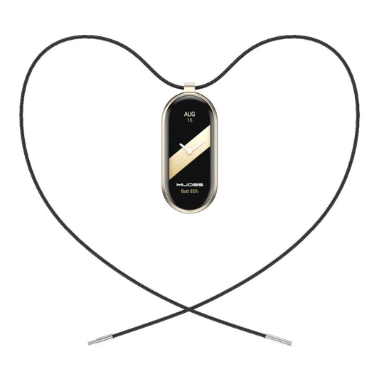 For Xiaomi Smart Band 10 / 9 / 8 Mijobs Stainless Steel Buckle Wax Rope Necklace(Black+Light Gold) - Watch Bands by MIJOBS | Online Shopping UK | buy2fix