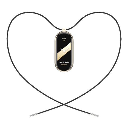 For Xiaomi Smart Band 11 / 10 / 9 / 8 Mijobs Stainless Steel Buckle Wax Rope Necklace(Black+Light Gold)