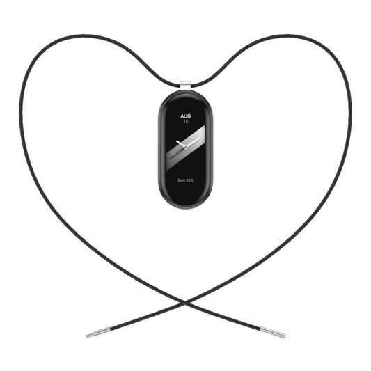For Xiaomi Smart Band 10 / 9 / 8 Mijobs Stainless Steel Buckle Wax Rope Necklace(Black+Silver) - Watch Bands by MIJOBS | Online Shopping UK | buy2fix