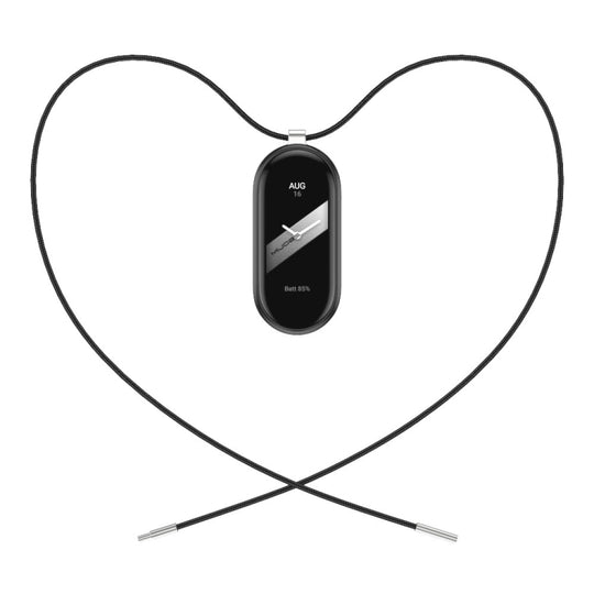 For Xiaomi Smart Band 11 / 10 / 9 / 8 Mijobs Stainless Steel Buckle Wax Rope Necklace(Black+Silver)