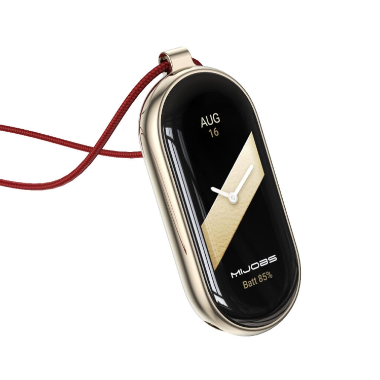 For Xiaomi Smart Band 10 / 9 / 8 Mijobs Stainless Steel Buckle Wax Rope Necklace(Red+Light Gold) - Watch Bands by MIJOBS | Online Shopping UK | buy2fix