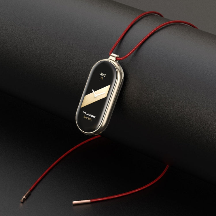 For Xiaomi Smart Band 10 / 9 / 8 Mijobs Stainless Steel Buckle Wax Rope Necklace(Red+Light Gold) - Watch Bands by MIJOBS | Online Shopping UK | buy2fix
