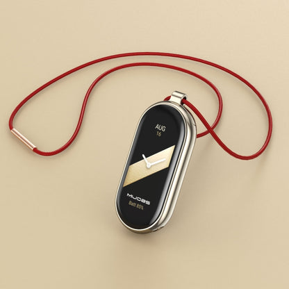 For Xiaomi Smart Band 10 / 9 / 8 Mijobs Stainless Steel Buckle Wax Rope Necklace(Red+Light Gold) - Watch Bands by MIJOBS | Online Shopping UK | buy2fix