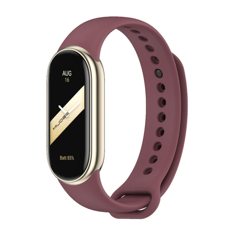 For Xiaomi Smart Band 10 / 9 / 8 Mijobs Solid Color Silicone Watch Band(Wine Red) - Watch Bands by buy2fix | Online Shopping UK | buy2fix