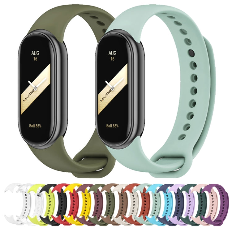 For Xiaomi Smart Band 10 / 9 / 8 Mijobs Solid Color Silicone Watch Band(Pink) - Watch Bands by buy2fix | Online Shopping UK | buy2fix