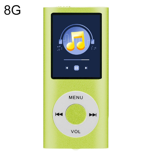 1.8 inch TFT Screen Metal MP4 Player With 8G TF Card+Earphone+Cable(Green) - MP4 Player by buy2fix | Online Shopping UK | buy2fix