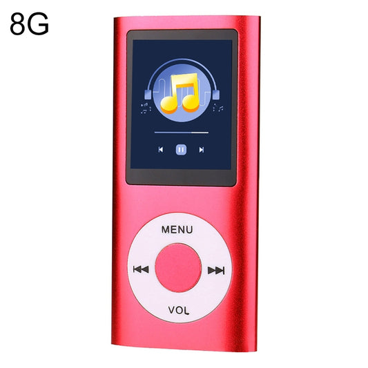 1.8 inch TFT Screen Metal MP4 Player With 8G TF Card+Earphone+Cable(Red) - MP4 Player by buy2fix | Online Shopping UK | buy2fix