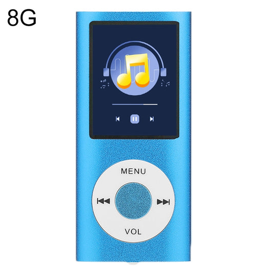 1.8 inch TFT Screen Metal MP4 Player With 8G TF Card+Earphone+Cable(Blue) - MP4 Player by buy2fix | Online Shopping UK | buy2fix