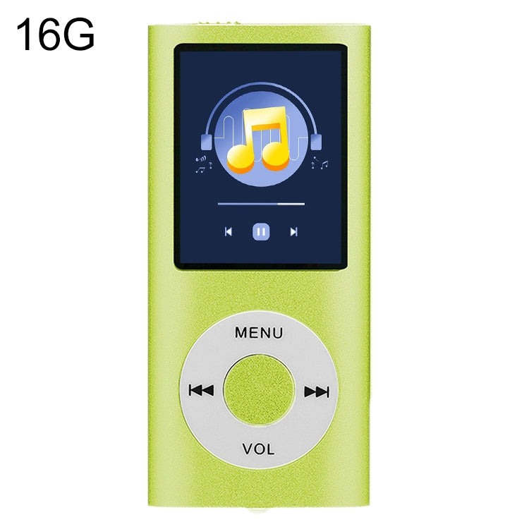 1.8 inch TFT Screen Metal MP4 Player With 16G TF Card+Earphone+Cable(Green) - MP4 Player by buy2fix | Online Shopping UK | buy2fix