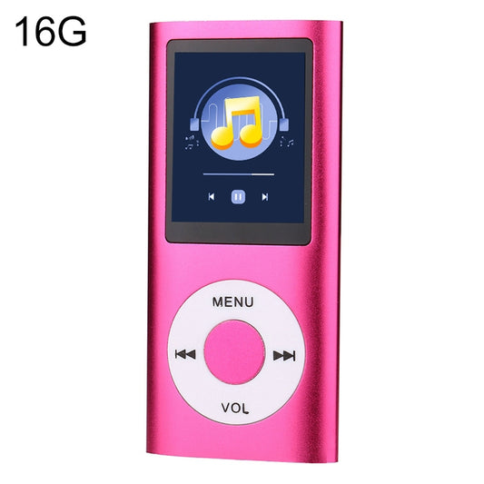 1.8 inch TFT Screen Metal MP4 Player With 16G TF Card+Earphone+Cable(Rose Red) - MP4 Player by buy2fix | Online Shopping UK | buy2fix