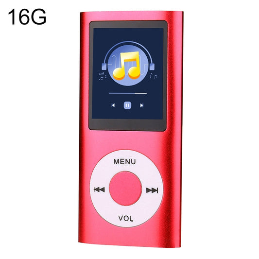 1.8 inch TFT Screen Metal MP4 Player With 16G TF Card+Earphone+Cable(Red) - MP4 Player by buy2fix | Online Shopping UK | buy2fix