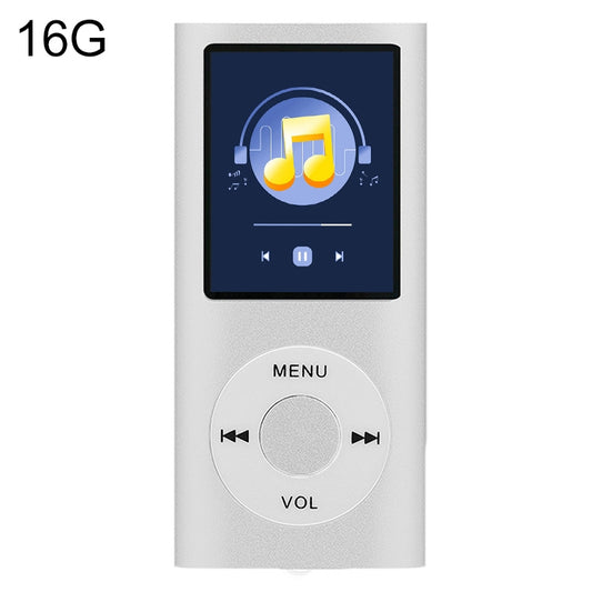 1.8 inch TFT Screen Metal MP4 Player With 16G TF Card+Earphone+Cable(Silver) - MP4 Player by buy2fix | Online Shopping UK | buy2fix