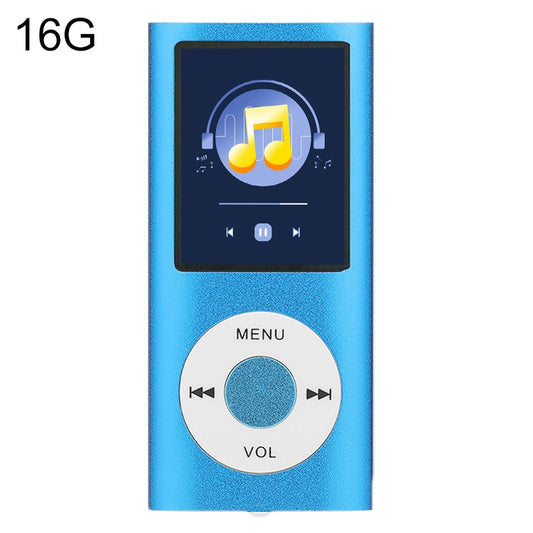 1.8 inch TFT Screen Metal MP4 Player With 16G TF Card+Earphone+Cable(Blue) - MP4 Player by buy2fix | Online Shopping UK | buy2fix