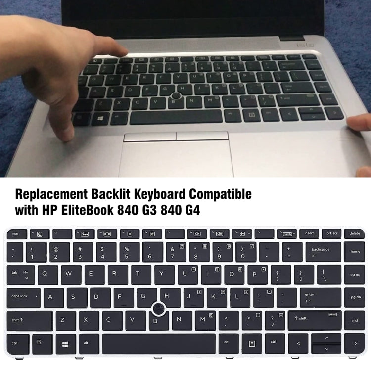 For HP EliteBook 840 G3 Laptop Backlight Keyboard by buy2fix