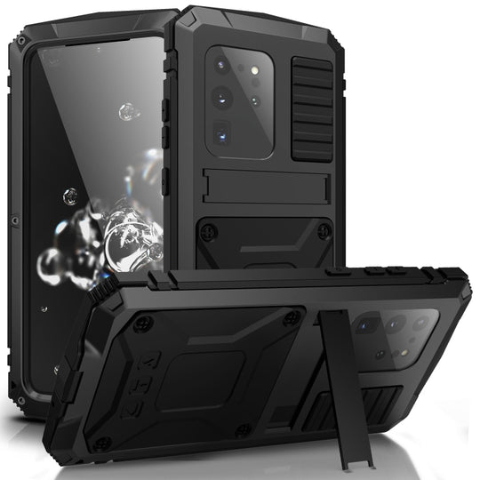 For Samsung Galaxy S20 Plus R-JUST Waterproof Shockproof Dustproof Metal + Silicone Protective Case(Black)