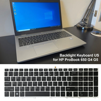 For HP ProBook 650 G4 Silver Frame US Version Laptop Backlight Keyboard by buy2fix