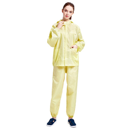 Striped Anti-static Split Hood Dust-proof Work Suit, Size:L(Yellow) - Protective Clothing by buy2fix | Online Shopping UK | buy2fix