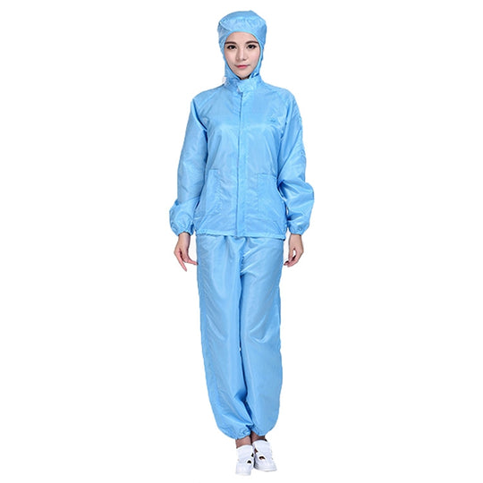 Striped Anti-static Split Hood Dust-proof Work Suit, Size:XXXL(Blue)