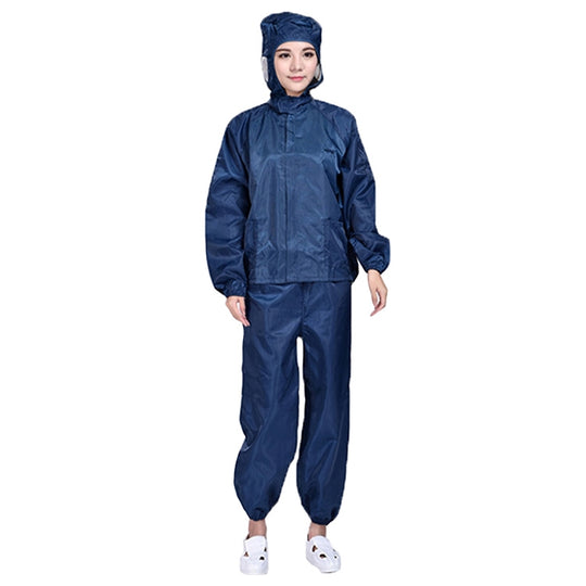 Striped Anti-static Split Hood Dust-proof Work Suit, Size:XXXXL(Navy Blue)