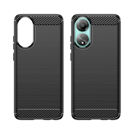 For OPPO A78 4G Brushed Texture Carbon Fiber TPU Phone Case(Black) by buy2fix