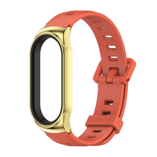 For Xiaomi Mi Band 8 Mijobs CS Case Flat Hole Silicone Watch Band(Orange Gold) - Watch Bands by MIJOBS | Online Shopping UK | buy2fix