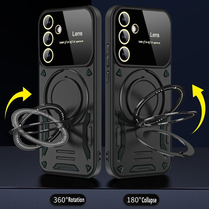 For Samsung Galaxy A54 5G Large Window MagSafe Holder Phone Case(Purple) by buy2fix