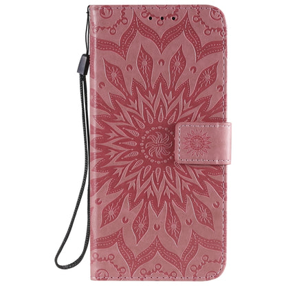 For Samsung Galaxy A71 5G Embossed Sunflower Pattern Horizontal Flip PU Leather Case with Holder & Card Slots & Wallet & Lanyard(Pink) - Huawei Cases by buy2fix | Online Shopping UK | buy2fix