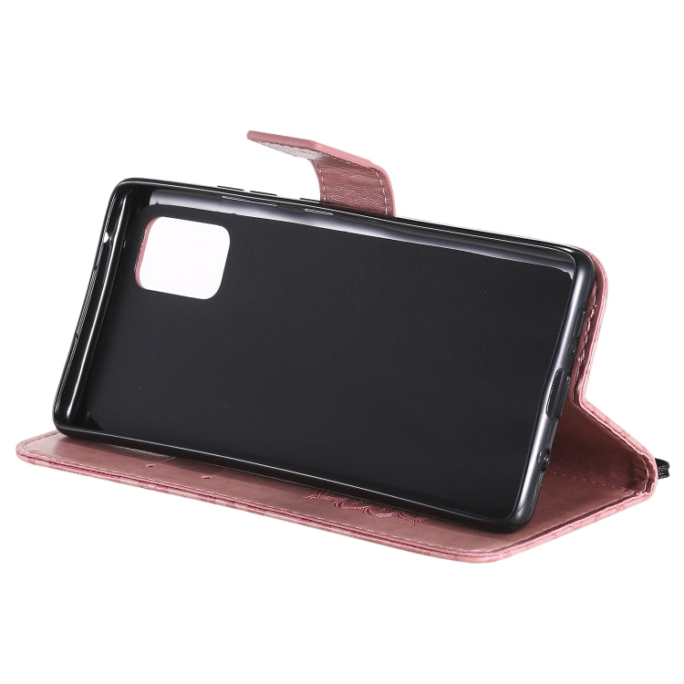 For Samsung Galaxy A71 5G Embossed Sunflower Pattern Horizontal Flip PU Leather Case with Holder & Card Slots & Wallet & Lanyard(Pink) - Huawei Cases by buy2fix | Online Shopping UK | buy2fix