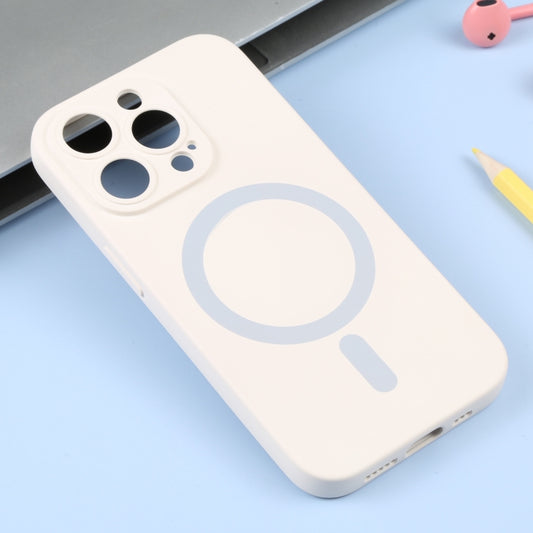For iPhone 15 Pro Liquid Silicone Magsafe Phone Case(White) - iPhone 15 Pro Cases by buy2fix | Online Shopping UK | buy2fix