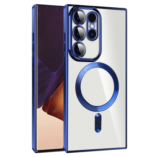 For Samsung Galaxy Note20 Ultra CD Texture Plating TPU MagSafe Phone Case with Lens Film(Royal Blue) by buy2fix