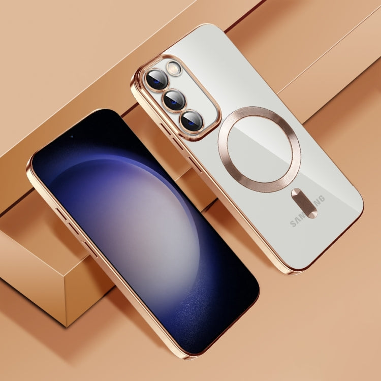 For Samsung Galaxy Note20 Ultra CD Texture Plating TPU MagSafe Phone Case with Lens Film(Brown) by buy2fix