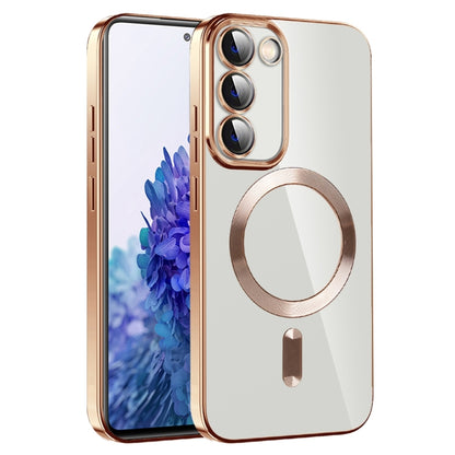 For Samsung Galaxy S20 FE CD Texture Plating TPU MagSafe Phone Case with Lens Film(Brown) by buy2fix