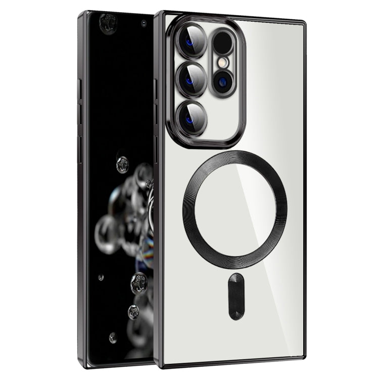 For Samsung Galaxy S20 Ultra CD Texture Plating TPU MagSafe Phone Case with Lens Film(Black) by buy2fix