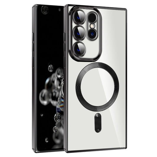 For Samsung Galaxy S20 Ultra CD Texture Plating TPU MagSafe Phone Case with Lens Film(Black) by buy2fix