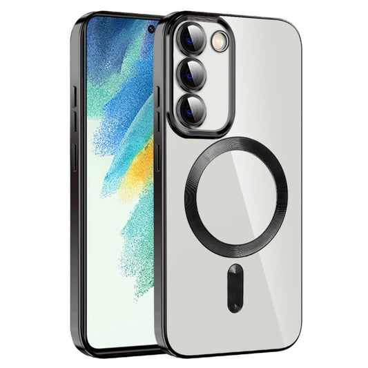 For Samsung Galaxy S21 FE 5G CD Texture Plating TPU MagSafe Phone Case with Lens Film(Black) by buy2fix