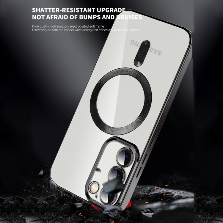 For Samsung Galaxy S20 Ultra CD Texture Plating TPU MagSafe Phone Case with Lens Film(Black) by buy2fix