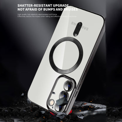 For Samsung Galaxy S20 Ultra CD Texture Plating TPU MagSafe Phone Case with Lens Film(Black) by buy2fix