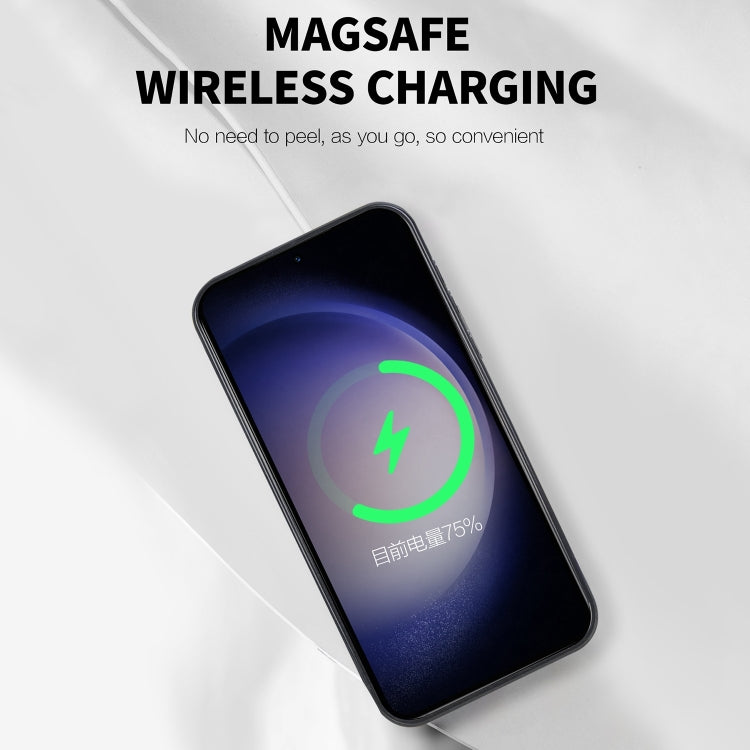 For Samsung Galaxy S21 FE 5G CD Texture Plating TPU MagSafe Phone Case with Lens Film(Royal Blue) by buy2fix