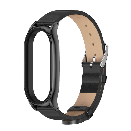 For Xiaomi Mi Band 8 Mijobs Plus Case Microfiber PU Leather Watch Band(Black) - Watch Bands by MIJOBS | Online Shopping UK | buy2fix