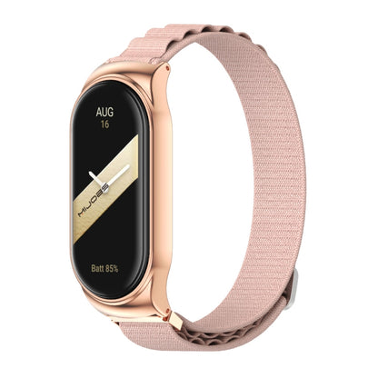 For Xiaomi Mi Band 8 Mijobs CS Case Nylon Breathable Watch Band(Pink Rose Gold) - Watch Bands by MIJOBS | Online Shopping UK | buy2fix