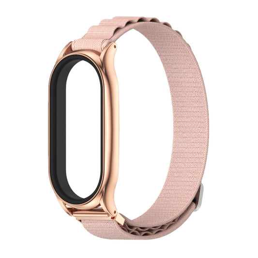 For Xiaomi Mi Band 8 Mijobs Plus Case Nylon Breathable Watch Band(Pink Rose Gold) - Watch Bands by MIJOBS | Online Shopping UK | buy2fix
