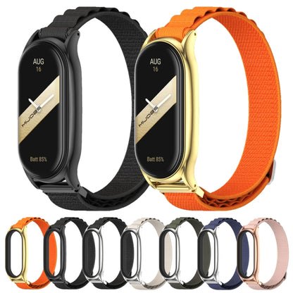 For Xiaomi Mi Band 8 Mijobs Plus Case Nylon Breathable Watch Band(Pink Rose Gold) - Watch Bands by MIJOBS | Online Shopping UK | buy2fix