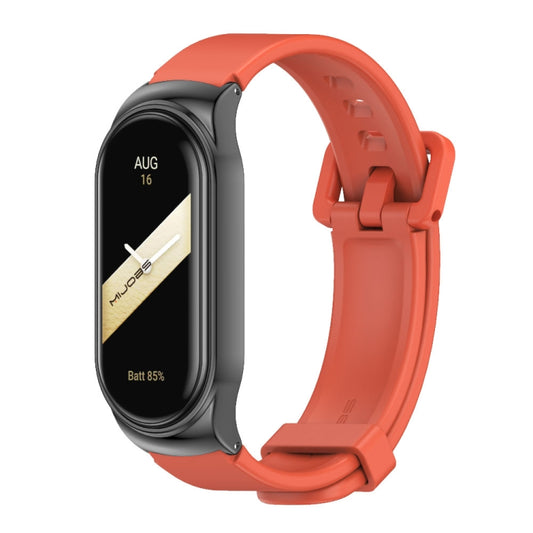 For Xiaomi Mi Band 8 Mijobs CS Case Silicone Watch Band(Orange Black) - Watch Bands by MIJOBS | Online Shopping UK | buy2fix