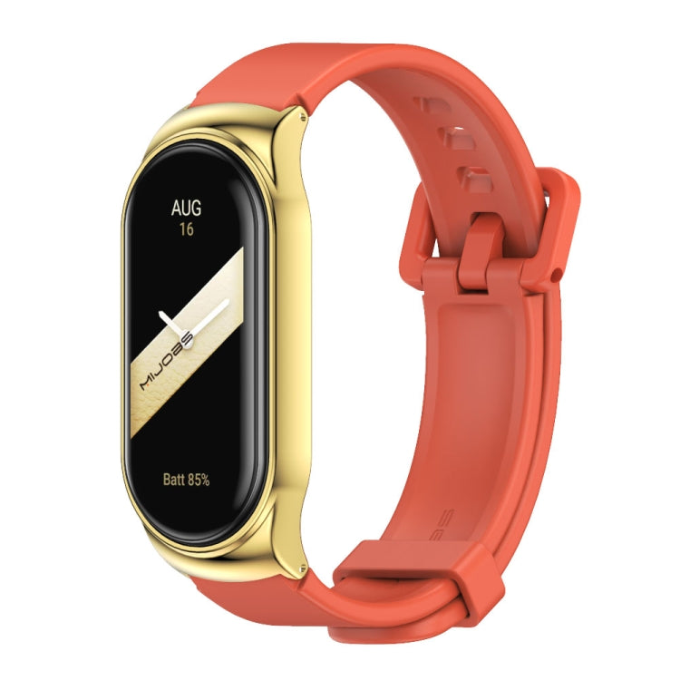 For Xiaomi Mi Band 8 Mijobs CS Case Silicone Watch Band(Orange Gold) - Watch Bands by MIJOBS | Online Shopping UK | buy2fix