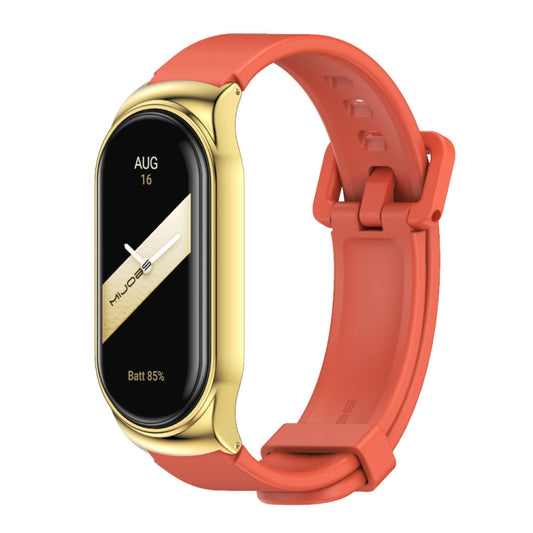For Xiaomi Mi Band 8 Mijobs CS Case Silicone Watch Band(Orange Gold) - Watch Bands by MIJOBS | Online Shopping UK | buy2fix