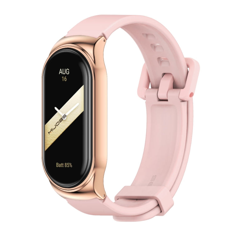 For Xiaomi Mi Band 8 Mijobs CS Case Silicone Watch Band(Pink Rose Gold) - Watch Bands by MIJOBS | Online Shopping UK | buy2fix
